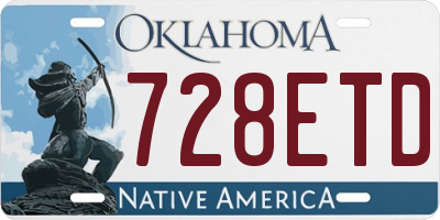 OK license plate 728ETD