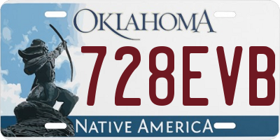 OK license plate 728EVB