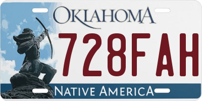 OK license plate 728FAH