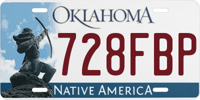 OK license plate 728FBP