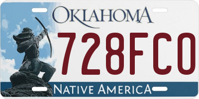 OK license plate 728FCO
