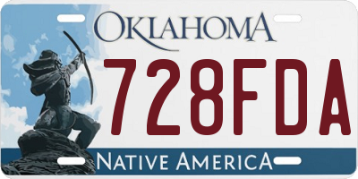 OK license plate 728FDA