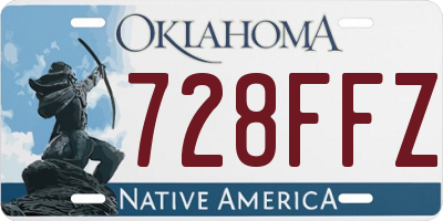 OK license plate 728FFZ