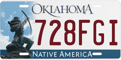 OK license plate 728FGI