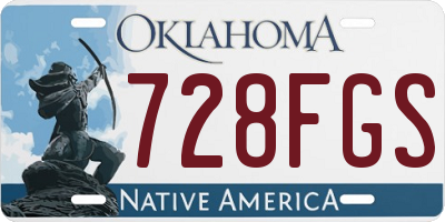 OK license plate 728FGS