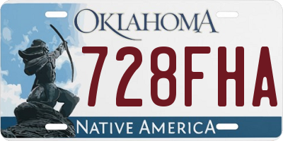 OK license plate 728FHA
