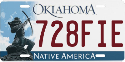 OK license plate 728FIE
