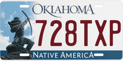 OK license plate 728TXP