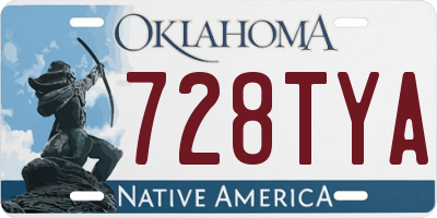OK license plate 728TYA