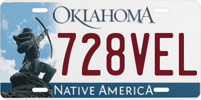 OK license plate 728VEL
