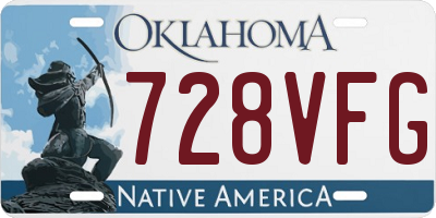 OK license plate 728VFG
