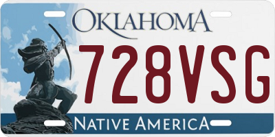 OK license plate 728VSG
