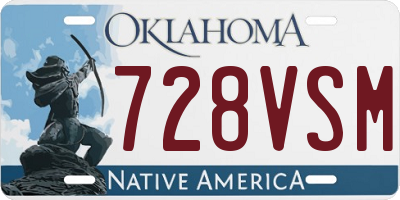 OK license plate 728VSM