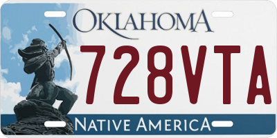 OK license plate 728VTA