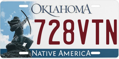 OK license plate 728VTN
