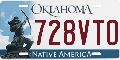 OK license plate 728VTO