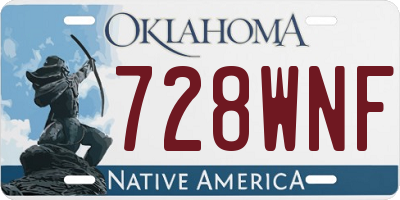 OK license plate 728WNF