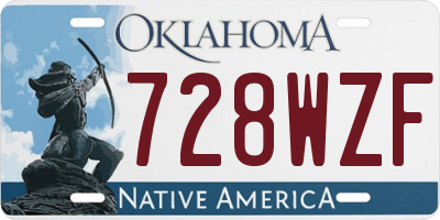 OK license plate 728WZF