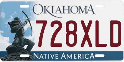 OK license plate 728XLD