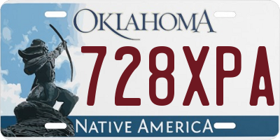 OK license plate 728XPA