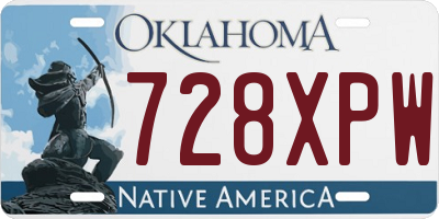 OK license plate 728XPW
