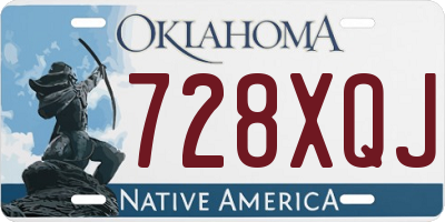 OK license plate 728XQJ