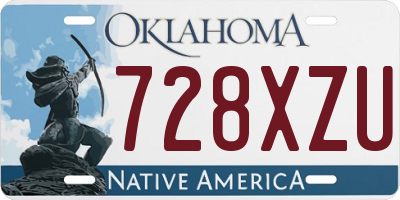 OK license plate 728XZU