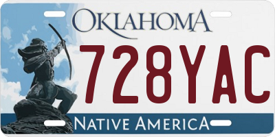 OK license plate 728YAC