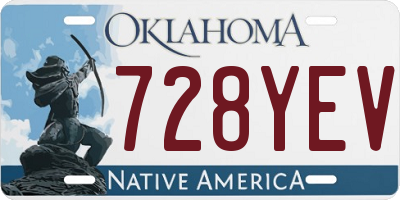 OK license plate 728YEV