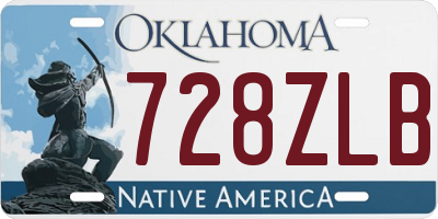 OK license plate 728ZLB