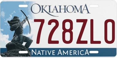 OK license plate 728ZLO