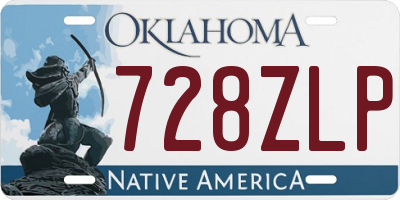 OK license plate 728ZLP