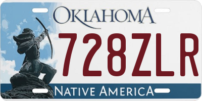 OK license plate 728ZLR
