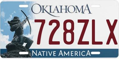 OK license plate 728ZLX