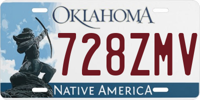 OK license plate 728ZMV