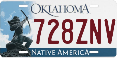 OK license plate 728ZNV