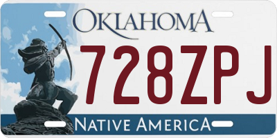 OK license plate 728ZPJ