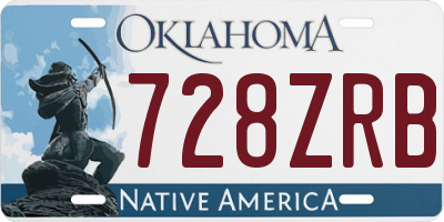 OK license plate 728ZRB