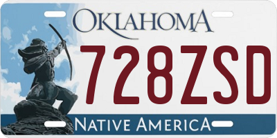 OK license plate 728ZSD
