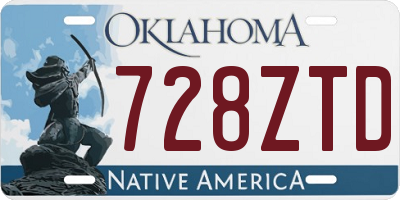 OK license plate 728ZTD