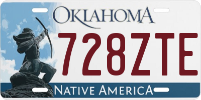 OK license plate 728ZTE