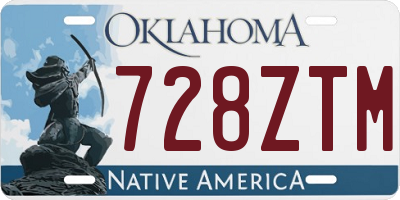 OK license plate 728ZTM