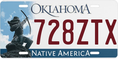 OK license plate 728ZTX
