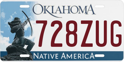 OK license plate 728ZUG