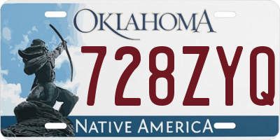 OK license plate 728ZYQ