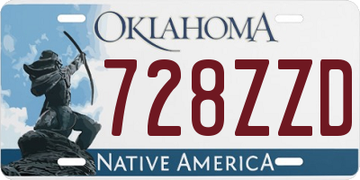 OK license plate 728ZZD