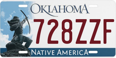 OK license plate 728ZZF