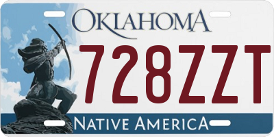 OK license plate 728ZZT