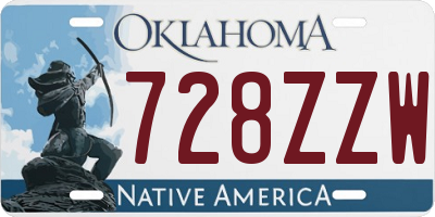 OK license plate 728ZZW