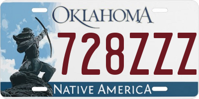 OK license plate 728ZZZ